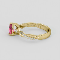 1.08 Ct. Padparadscha Sapphire Ring, 18K Yellow Gold 4