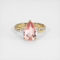 4.17 Ct. Padparadscha Sapphire Ring, 18K Yellow Gold 1