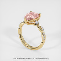 4.17 Ct. Padparadscha Sapphire Ring, 18K Yellow Gold 2