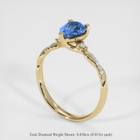 1.43 Ct. Blue Sapphire Ring, 18K Yellow Gold 2