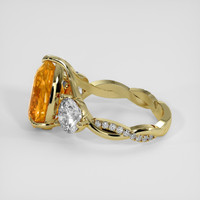 5.55 Ct. Orange Sapphire Ring, 18K Yellow Gold 4