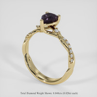 0.90 Ct. Bluish Purple Sapphire Ring, 18K Yellow Gold 2
