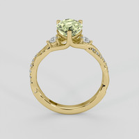 2.11 Ct. Yellowish Green Sapphire Ring, 18K Yellow Gold 3