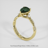 2.06 Ct. Green Sapphire Ring, 18K Yellow Gold 2
