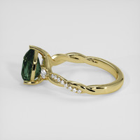 2.06 Ct. Green Sapphire Ring, 18K Yellow Gold 4