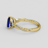 1.50 Ct. Blue Sapphire Ring, 18K Yellow Gold 4