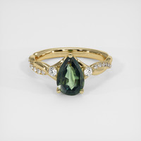 1.41 Ct. Green Sapphire Ring, 18K Yellow Gold 1