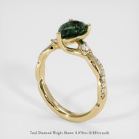 1.41 Ct. Green Sapphire Ring, 18K Yellow Gold 2
