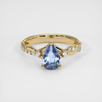 0.98 Ct. Blue Sapphire Ring, 18K Yellow Gold 1