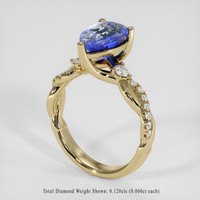 2.57 Ct. Bi Color Sapphire Ring, 18K Yellow Gold 2