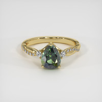 2.04 Ct. Green Sapphire Ring, 18K Yellow Gold 1