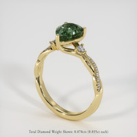 2.04 Ct. Green Sapphire Ring, 18K Yellow Gold 2