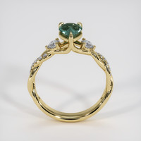 1.12 Ct. Bluish Green Sapphire Ring, 18K Yellow Gold 3