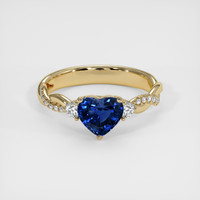 1.04 Ct. Blue Sapphire Ring, 18K Yellow Gold 1