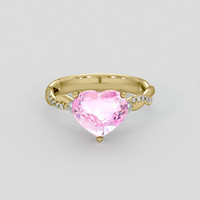 3.13 Ct. Pink Sapphire Ring, 18K Yellow Gold 1