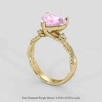 3.13 Ct. Pink Sapphire Ring, 18K Yellow Gold 2
