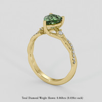 1.57 Ct. Yellowish Green Sapphire Ring, 18K Yellow Gold 2
