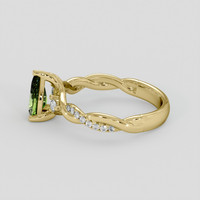 0.95 Ct. Yellowish Green Sapphire Ring, 18K Yellow Gold 4