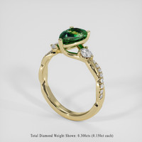 1.64 Ct. Bluish Green Sapphire Ring, 18K Yellow Gold 2
