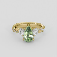 1.58 Ct. Green Sapphire Ring, 18K Yellow Gold 1