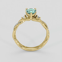 1.13 Ct. Bluish Green Sapphire Ring, 18K Yellow Gold 3