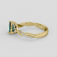 1.13 Ct. Bluish Green Sapphire Ring, 18K Yellow Gold 4