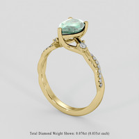 1.61 Ct. Bluish Green Sapphire Ring, 18K Yellow Gold 2