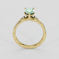 1.61 Ct. Bluish Green Sapphire Ring, 18K Yellow Gold 3
