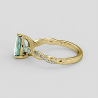 1.61 Ct. Bluish Green Sapphire Ring, 18K Yellow Gold 4