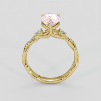 2.14 Ct. Peach Sapphire Ring, 18K Yellow Gold 3