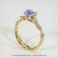 1.63 Ct. Blue Sapphire Ring, 18K Yellow Gold 2