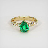 1.01 Ct. Emerald Ring, 18K Yellow Gold 1