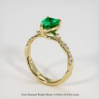 1.01 Ct. Emerald Ring, 18K Yellow Gold 2