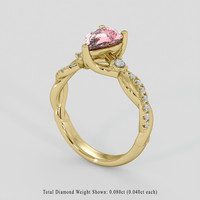 1.59 Ct. Padparadscha Sapphire Ring, 18K Yellow Gold 2