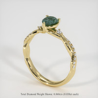 0.74 Ct. Sapphire Ring, 18K Yellow Gold 2