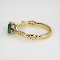 0.74 Ct. Bluish Green Sapphire Ring, 18K Yellow Gold 4