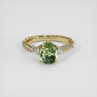 1.75 Ct. Yellowish Green Sapphire Ring, 18K Yellow Gold 1