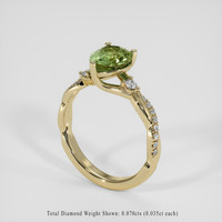 1.75 Ct. Yellowish Green Sapphire Ring, 18K Yellow Gold 2