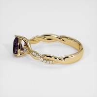 0.66 Ct. Purple Sapphire Ring, 18K Yellow Gold 4