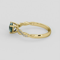 0.97 Ct. Bluish Green Sapphire Ring, 18K Yellow Gold 4