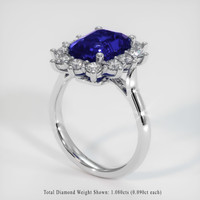 5.49 Ct. Blue Sapphire Ring, Platinum 950 2