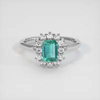 1.10 Ct. Emerald Ring, Platinum 950 1