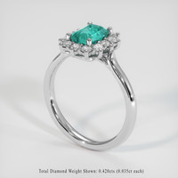 1.10 Ct. Emerald Ring, Platinum 950 2