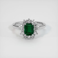 1.00 Ct. Emerald Ring, Platinum 950 1