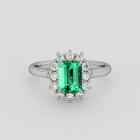 1.19 Ct. Emerald Ring, Platinum 950 1