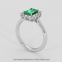 1.19 Ct. Emerald Ring, Platinum 950 2