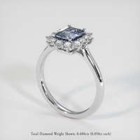 2.11 Ct. Blue Sapphire Ring, Platinum 950 2
