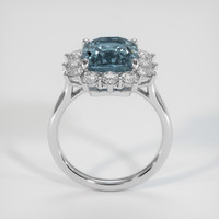 6.02 Ct. Greenish Blue Sapphire Ring, Platinum 950 3