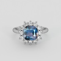 3.45 Ct. Purplish Blue Sapphire Ring, Platinum 950 1