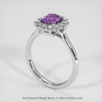 1.10 Ct. Purplish Pink Sapphire Ring, Platinum 950 2